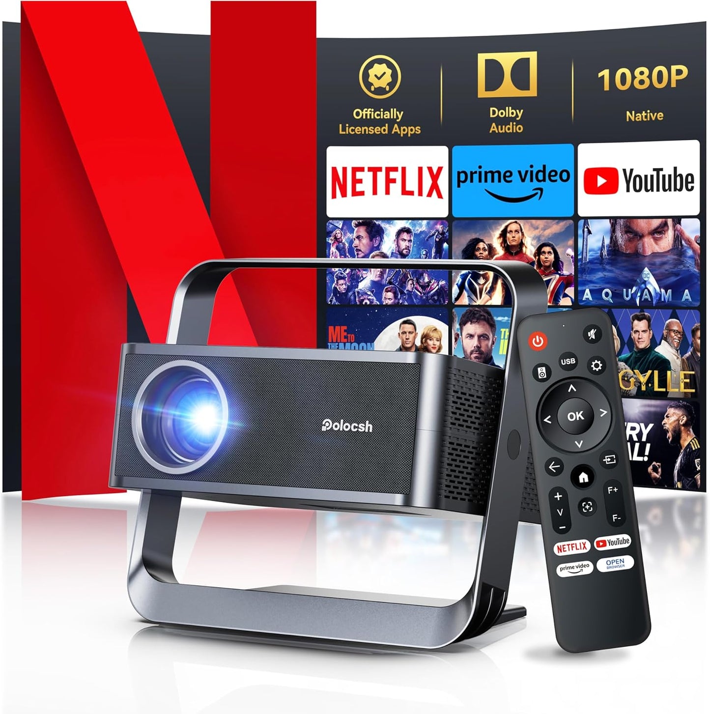 4K WiFi Projector with Auto Keystone