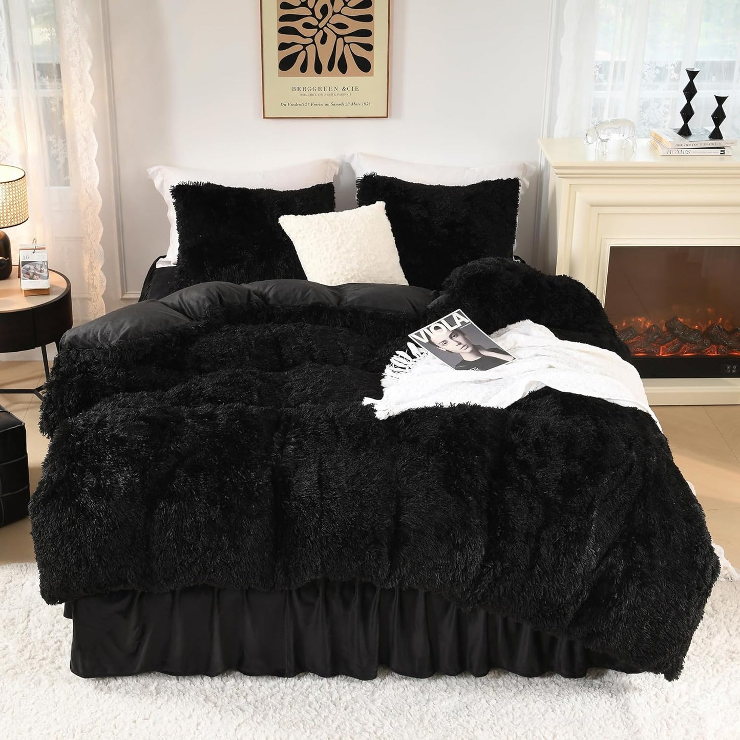 Litanika Black Fluffy Comforter King Size for Cozy Luxury