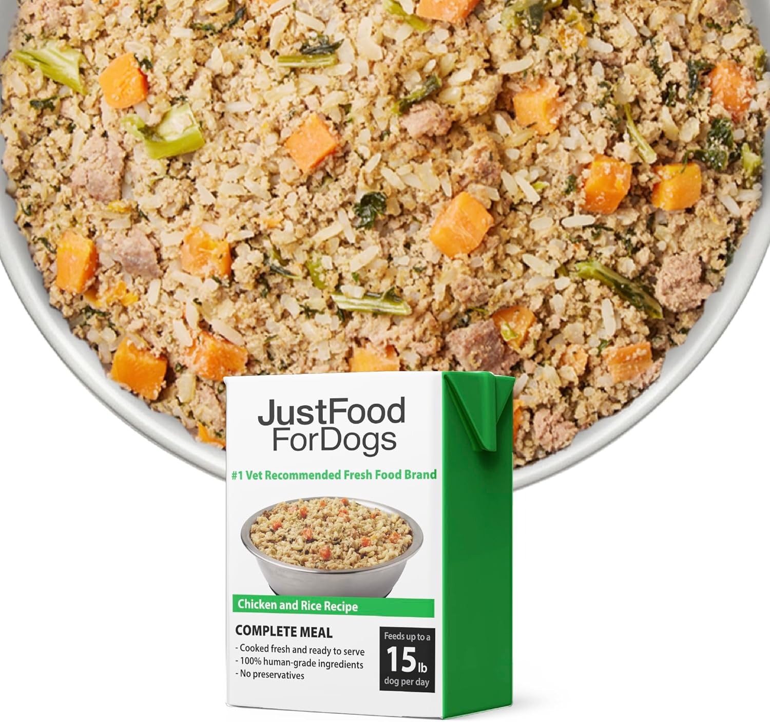 JustFoodForDogs Chicken & White Rice Wet Dog Food - 12.5 oz Pack