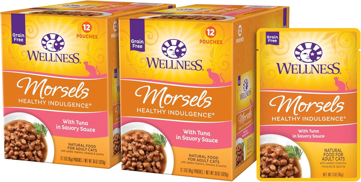 Wellness Healthy Indulgence Morsels Tuna Wet Cat Food 24 Pack
