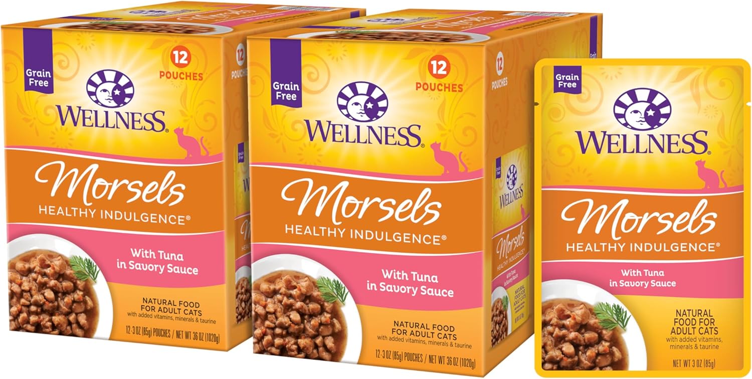 Wellness Healthy Indulgence Morsels Tuna Wet Cat Food 24 Pack