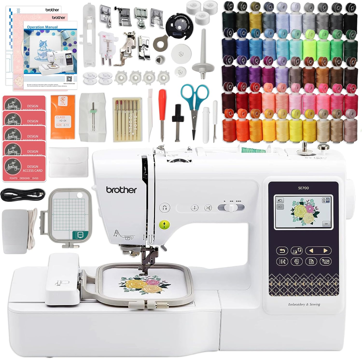Brother SE700: 50 Spools & Color-Matching Bobbins!