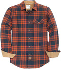 Mens Flannel Shirts Long Sleeve Button Down Shirt - Warm, Soft Cotton