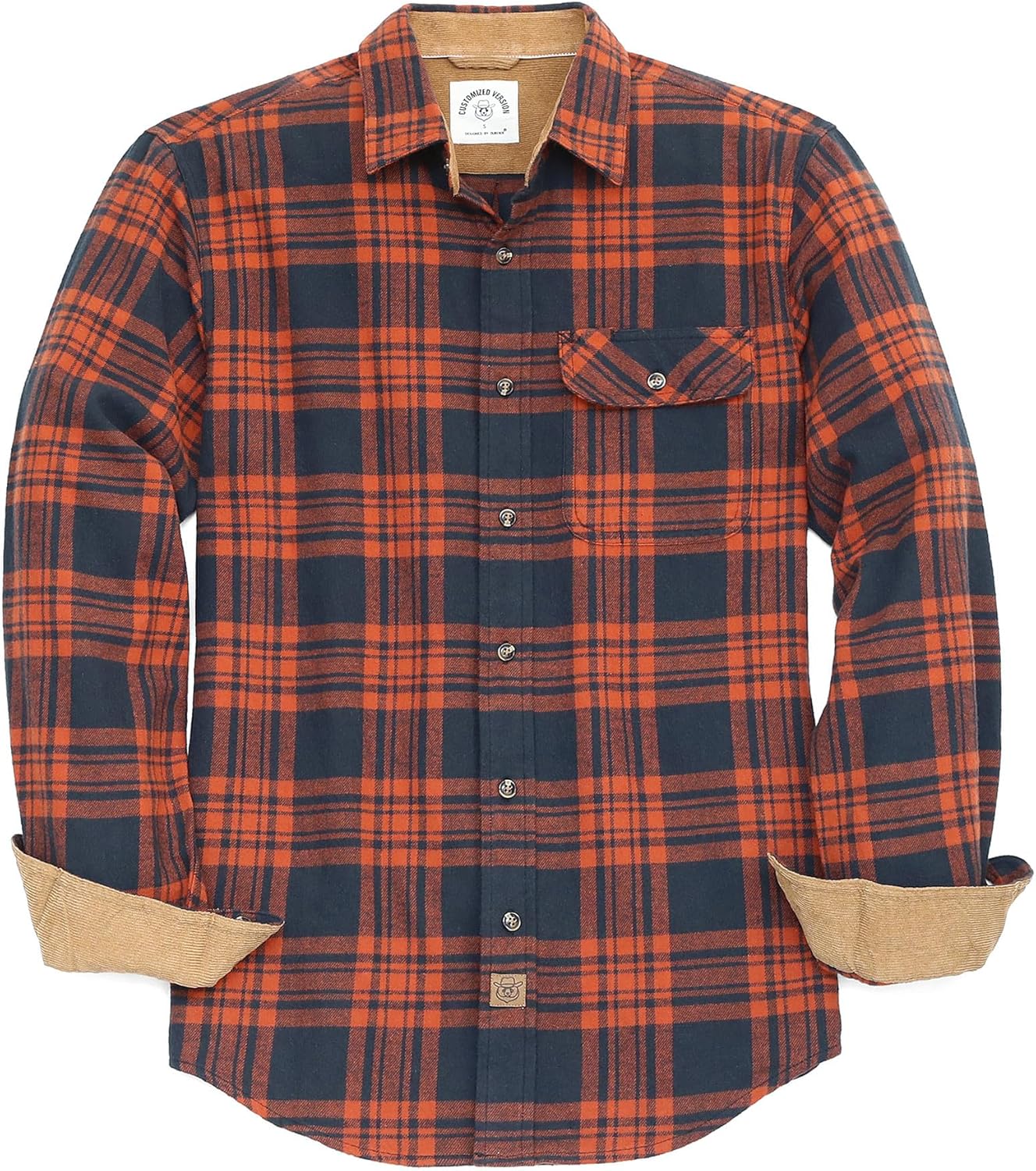 Dubinik Mens Flannel Shirts Long Sleeve Casual Button Down Style