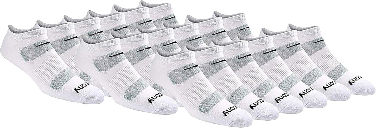 Saucony Men's Rundry Mesh Comfort Fit Performance No-Show Socks