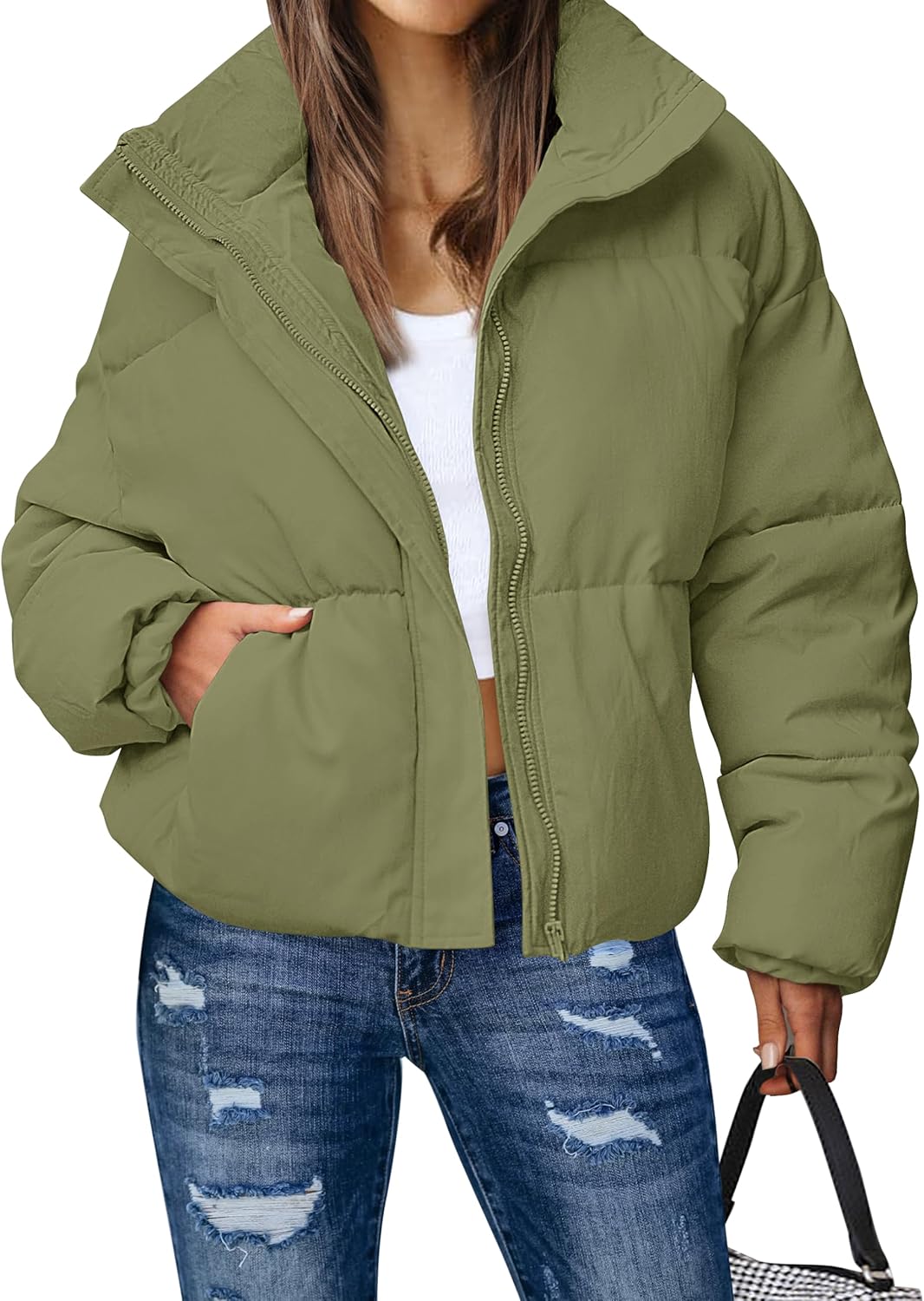 MEROKEETY Women's Winter Long Sleeve Zip Puffer Jacket Review