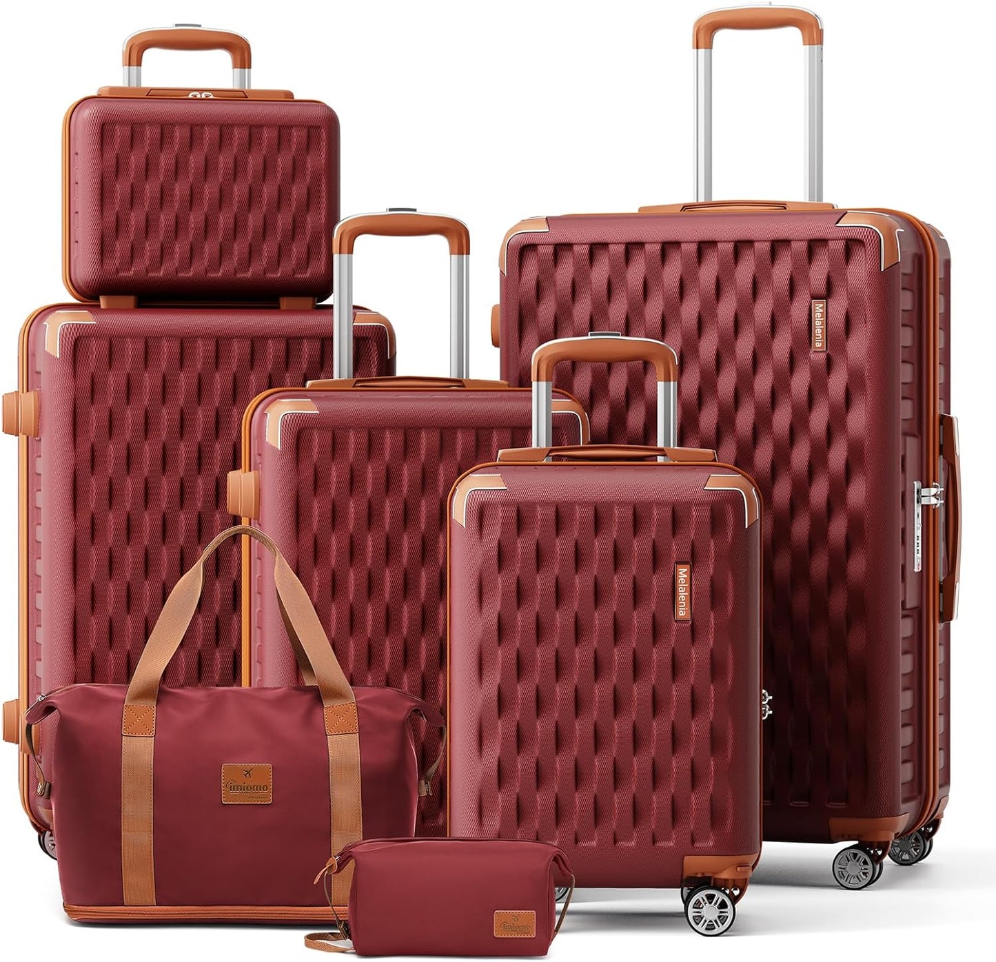 Melalenia Luggage Sets 7 Piece Hard Shell Suitcase with Wheels