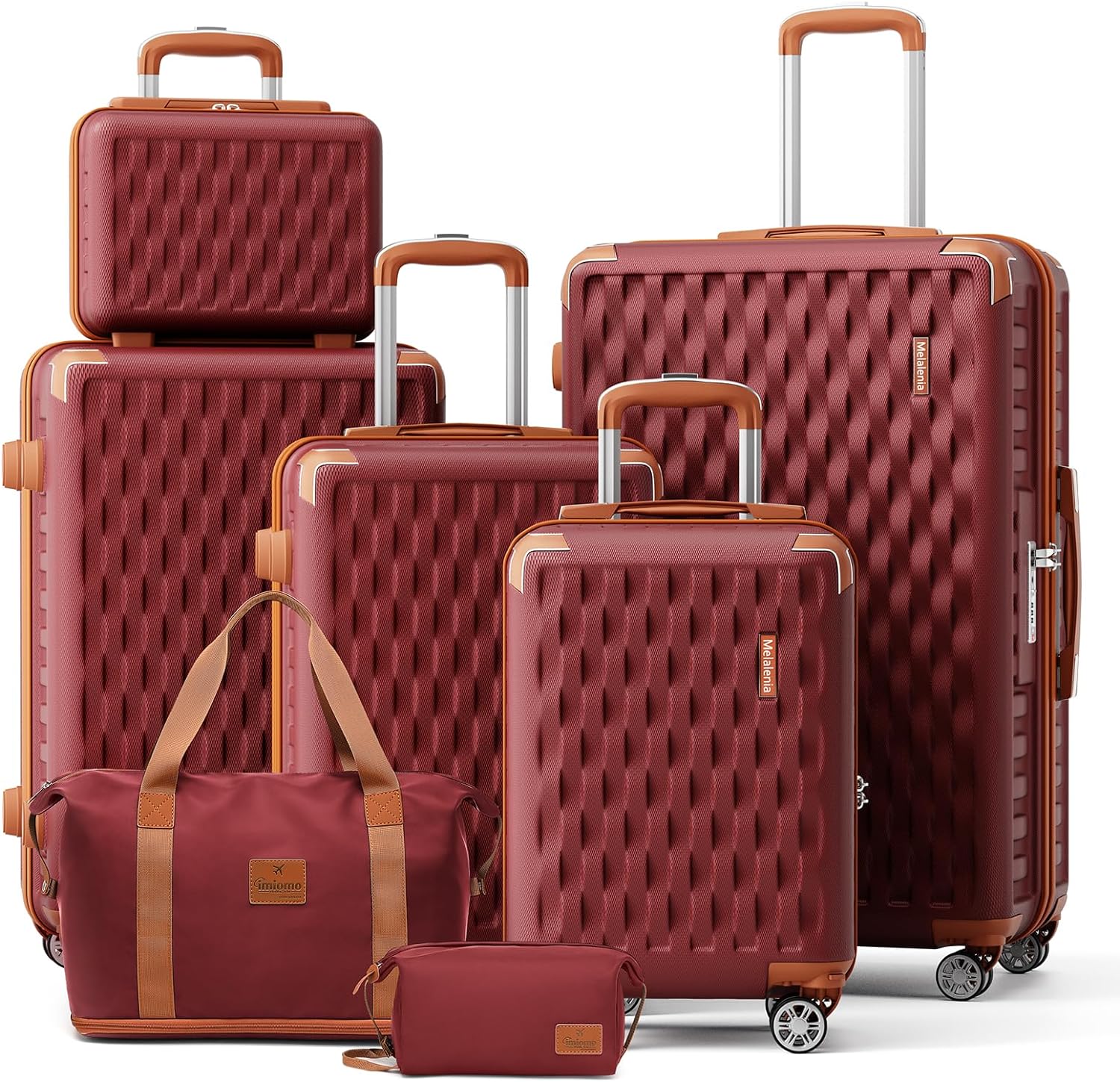 Melalenia Luggage Sets 7 Piece Hard Shell Suitcase with Wheels