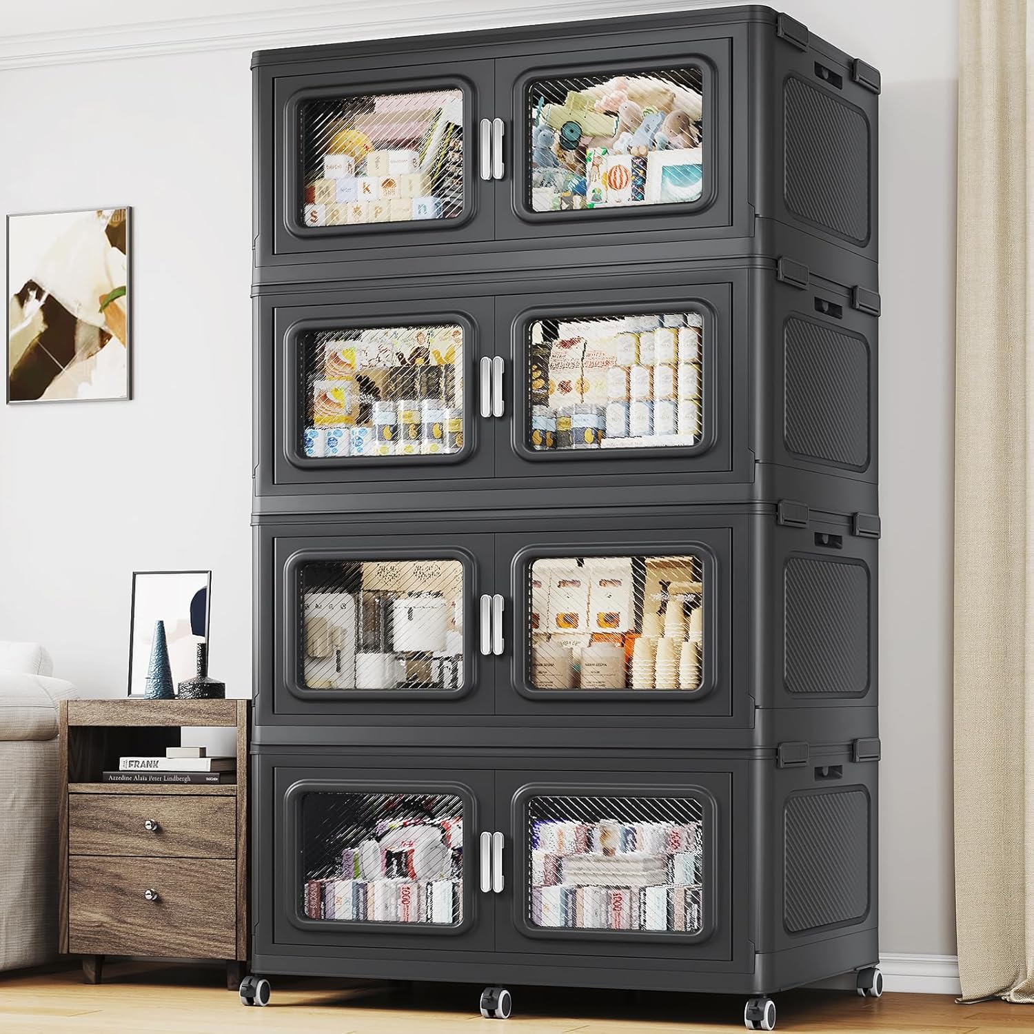 880 Qt Stackable Storage Bin with Lid for Home Organization