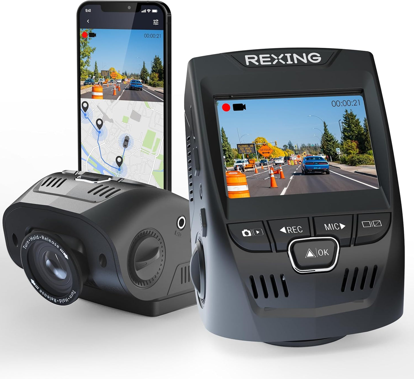 V1 4K Ultra HD GPS Dash Cam with Wi-Fi and 170 Degree Lens