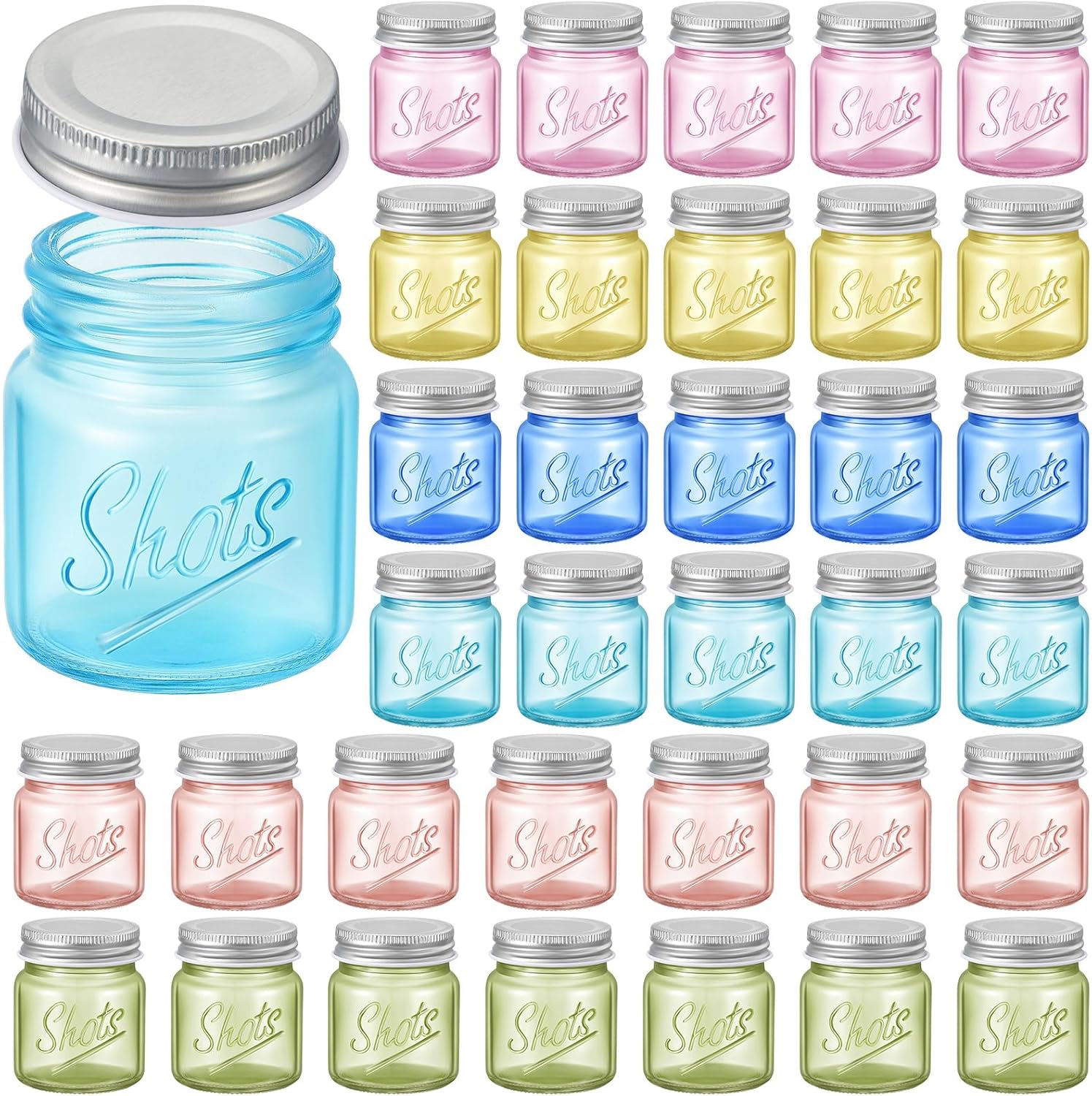 Mini Mason Jar Shot Glasses Set for Parties and Home Use