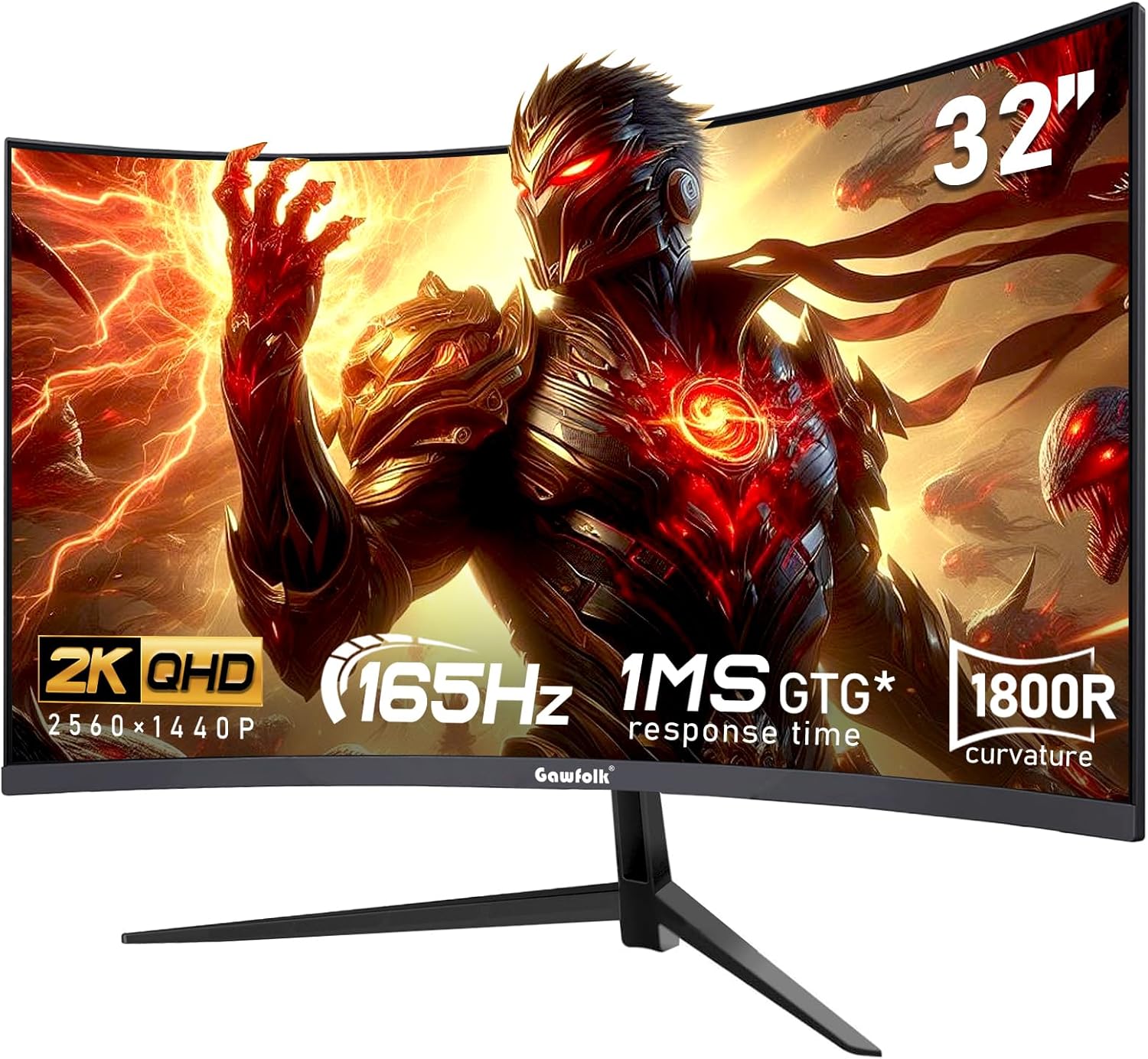 Gawfolk 32 QHD Gaming Monitor: 165Hz, 1ms, FreeSync – GearMustHave