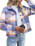 Zeagoo Flannels Cropped Shacket Jacket Women - Cozy Plaid Layer