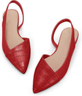 Closed Pointed Toe Slingback Flats - Stylish Comfortable Mules