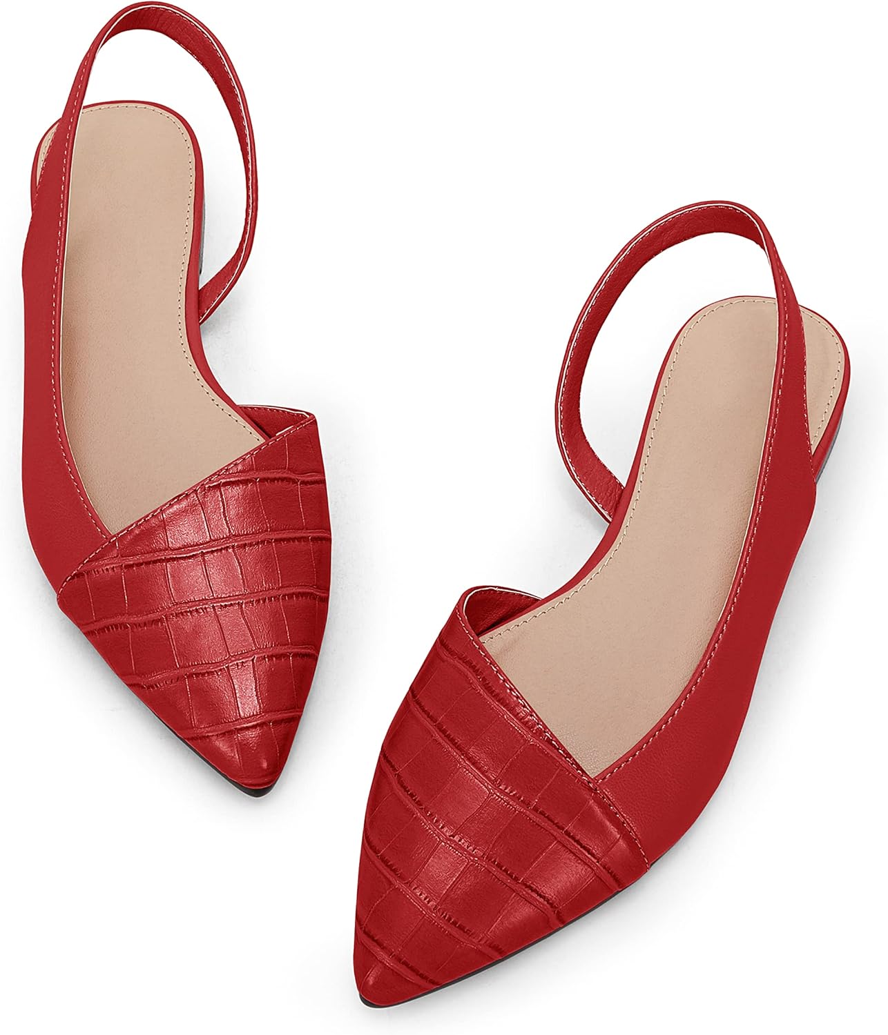LAICIGO Women's Closed Pointed Toe Flats with Stylish Cutouts