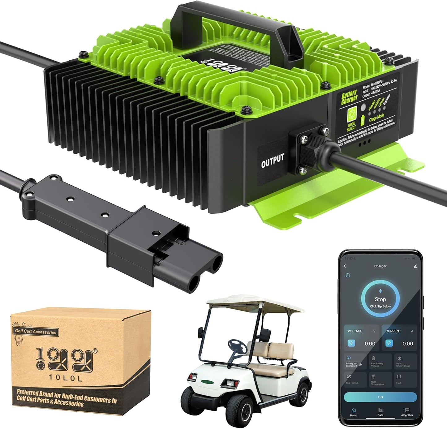 Smart 48V Yamaha Golf Cart Battery Charger