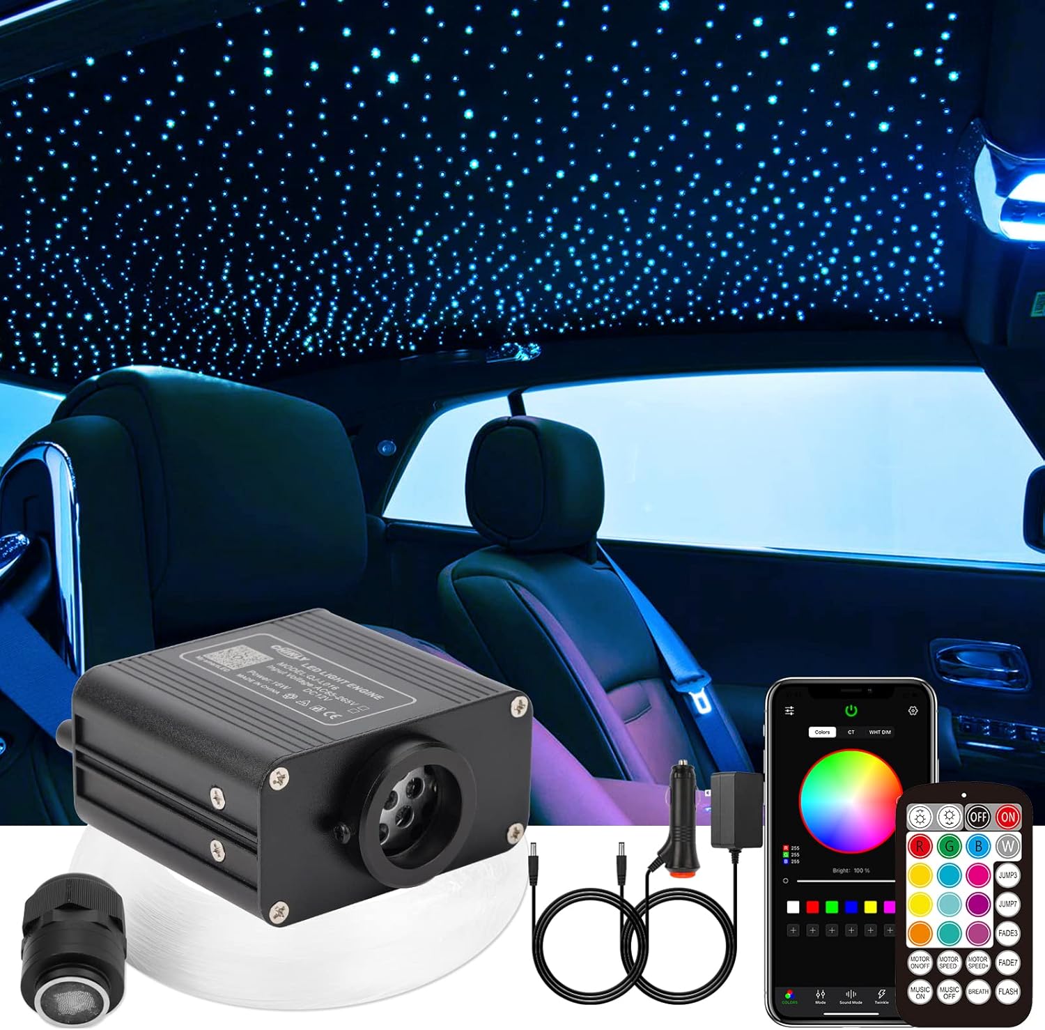 Twinkle Fiber Optic Lights Kit for Star Headliner and Home Use