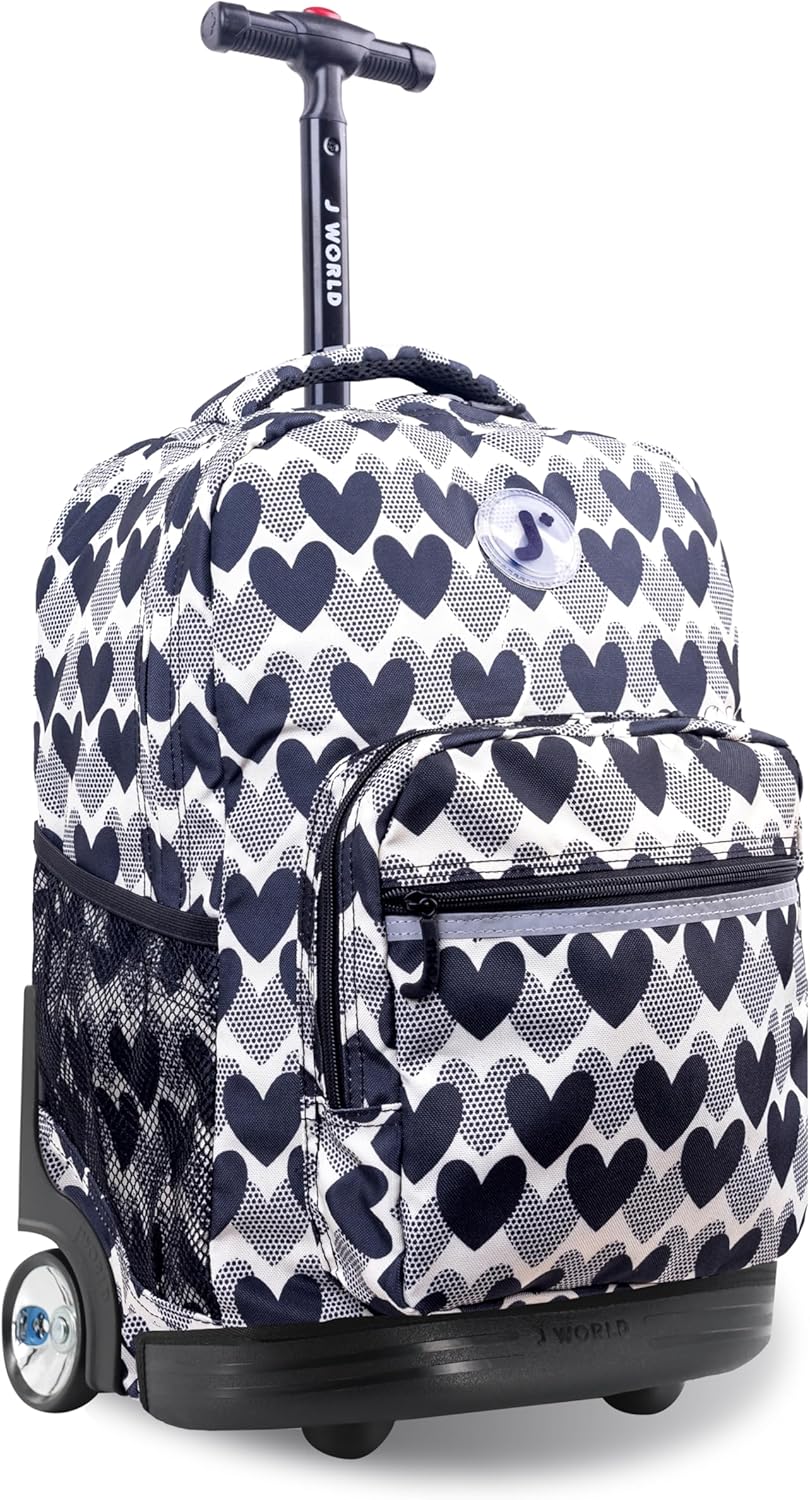 J World Sunrise Rolling Backpack with Wheels for School & Travel