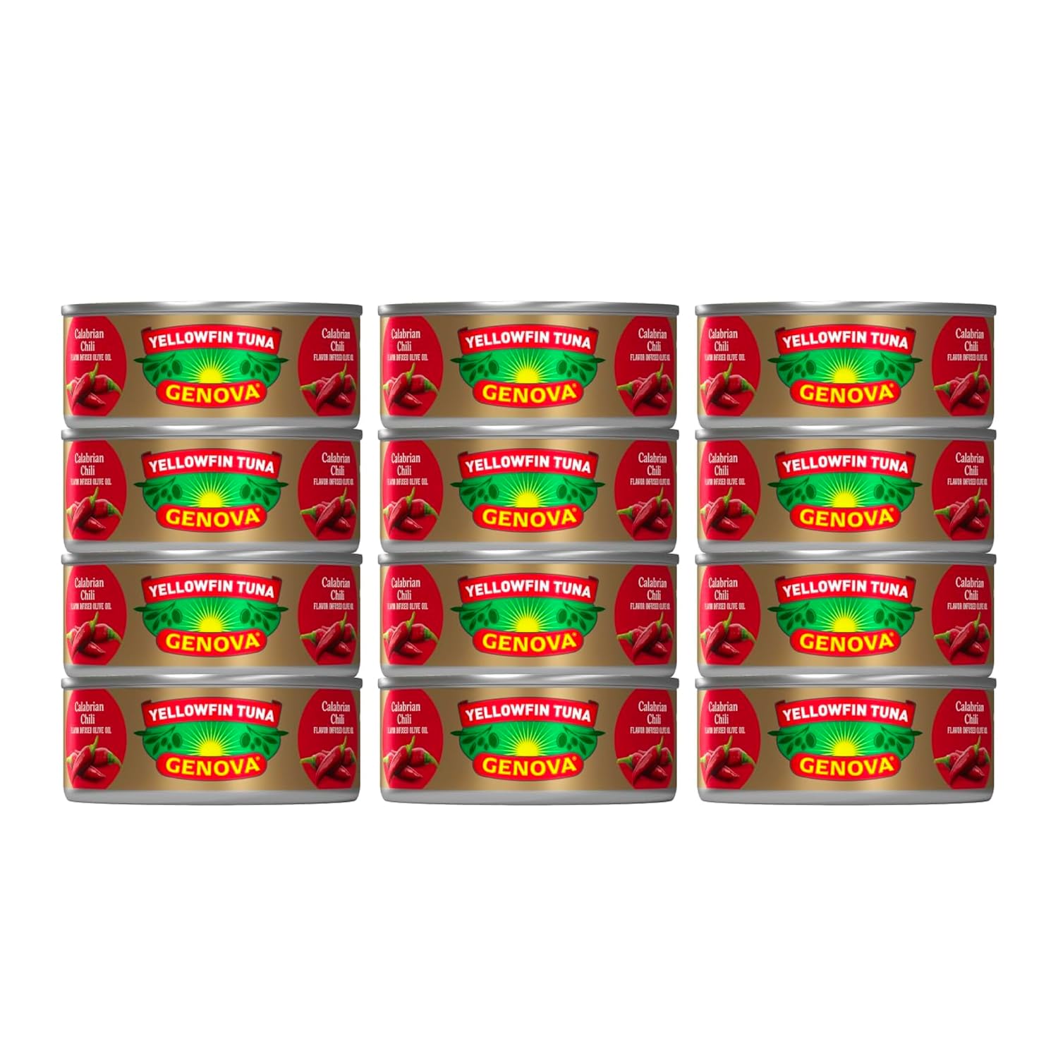 Premium Yellowfin Tuna in Calabrian Chili Olive Oil - 12-Pack