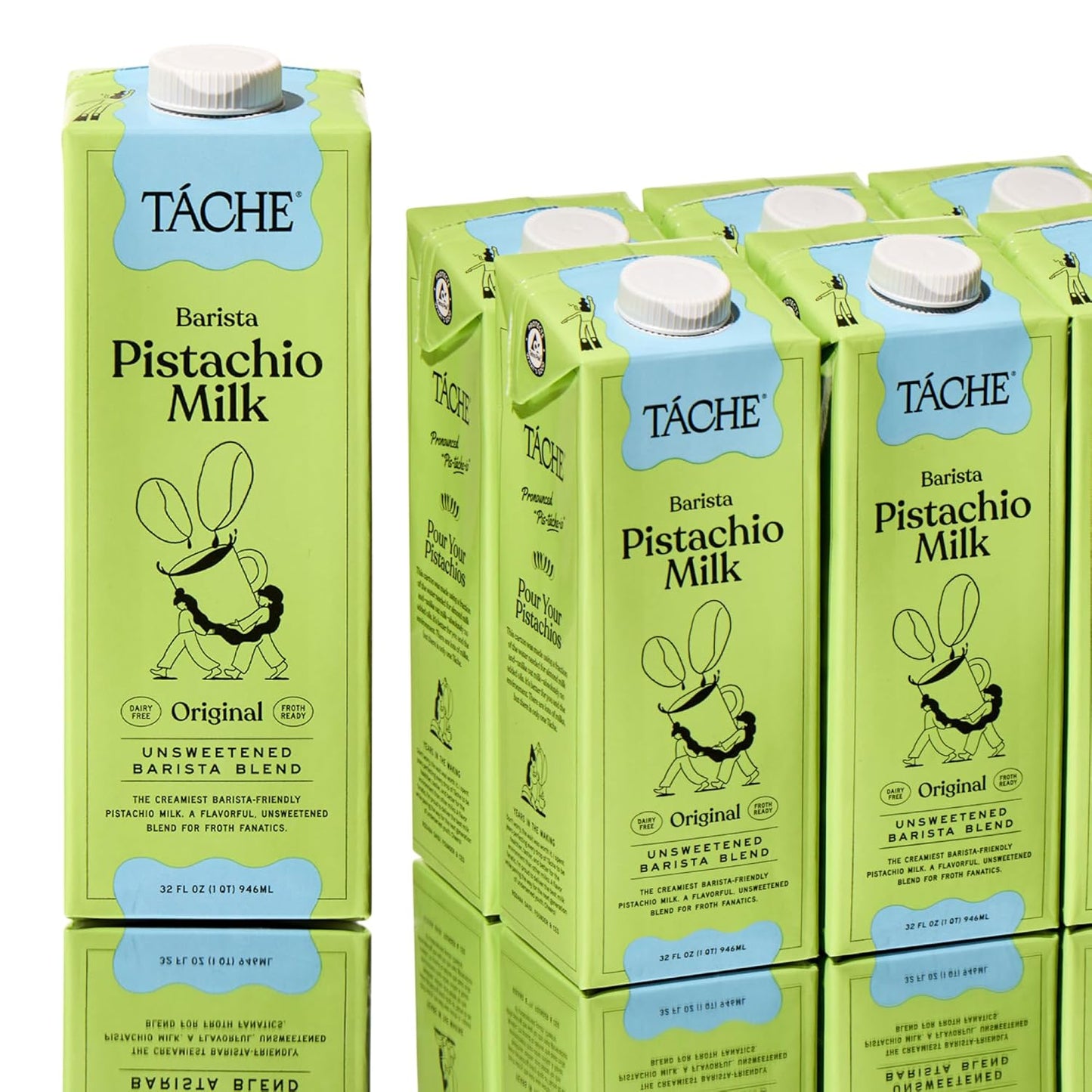 Tache Unsweetened Barista Pistachio Milk for Coffee Lovers