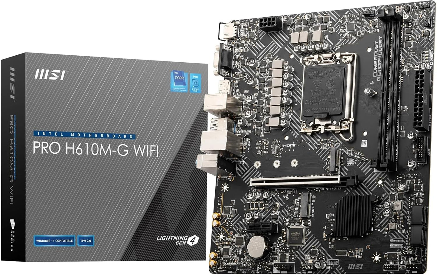 MSI PRO H610M-G WiFi Motherboard for Intel Core Processors