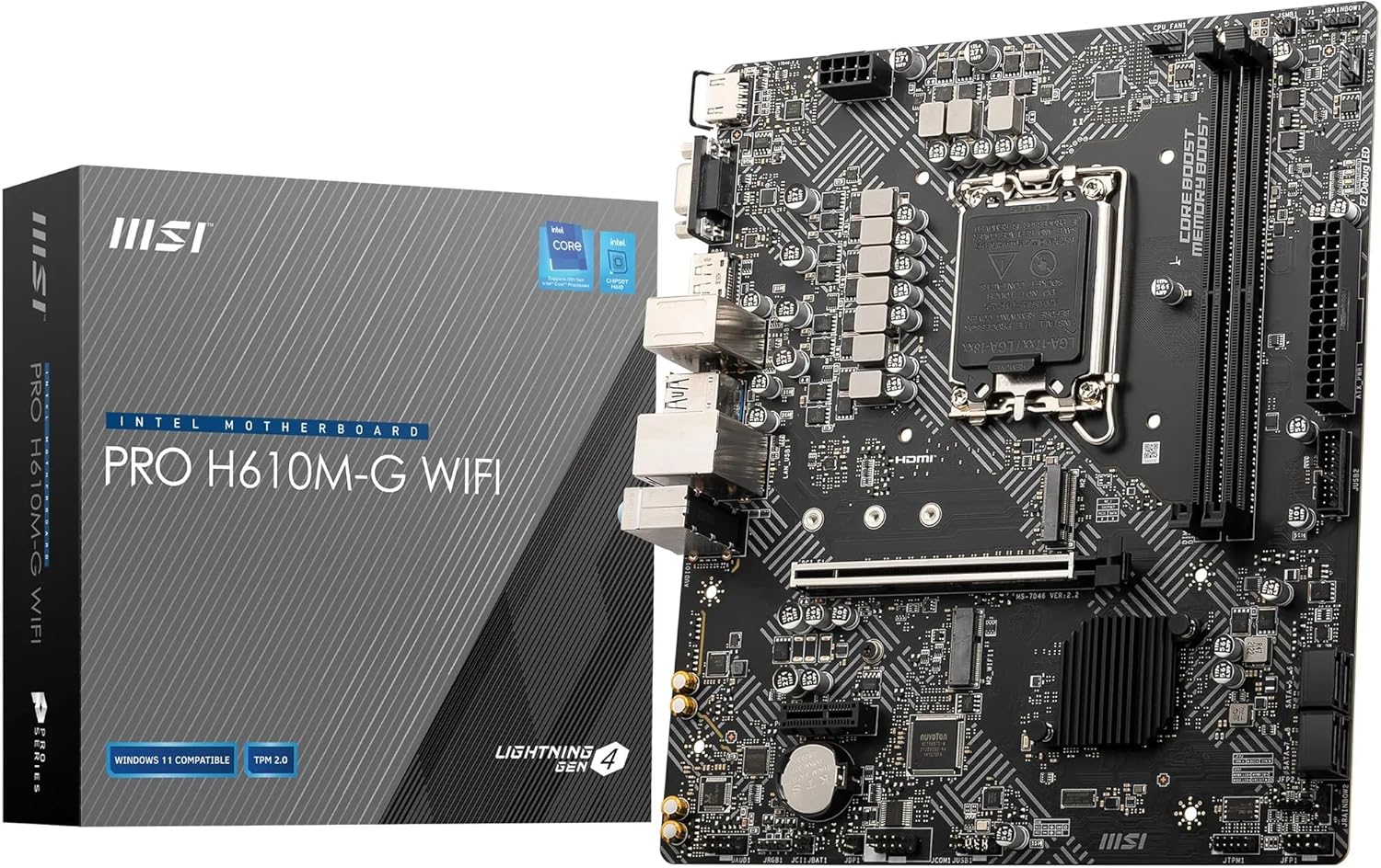 MSI PRO H610M-G WiFi Motherboard for Intel Core Processors