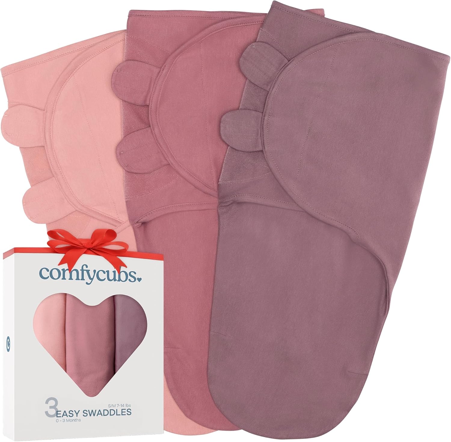 Comfy Cubs Easy Swaddle Blanket 3 Pack for Newborns Comfort