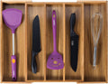 Utoplike Acacia Kitchen Drawer Organizer Expandable - Large Utensil