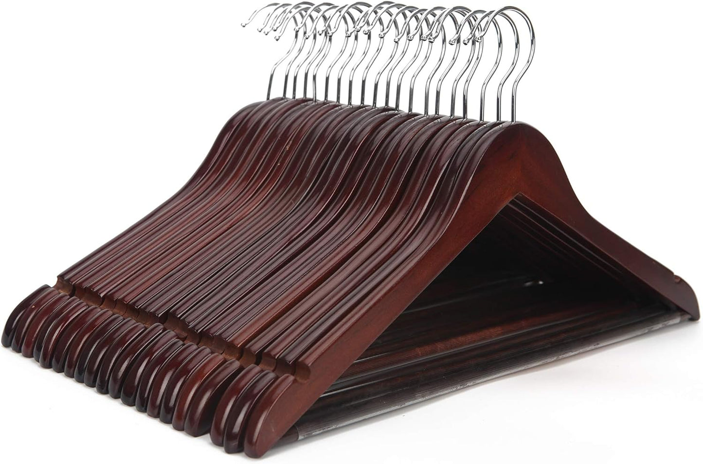 JS HANGER Wooden Coat Hangers - Premium 20 Pack for Your Closet