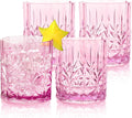 Shatterproof Tritan Plastic Short Tumbler Set of 4 - Crystal Cut 13oz