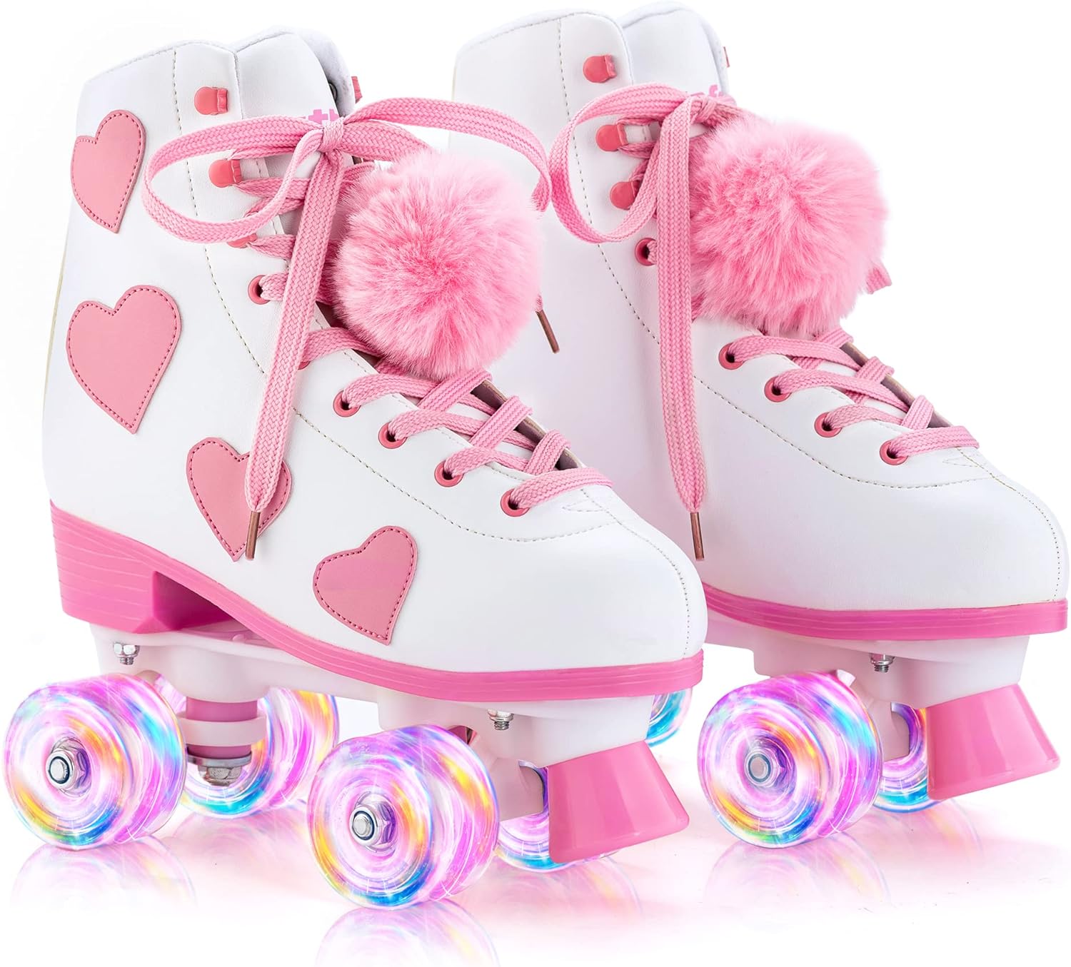 Classic Roller Skates with Light Up Wheels for Women and Girls