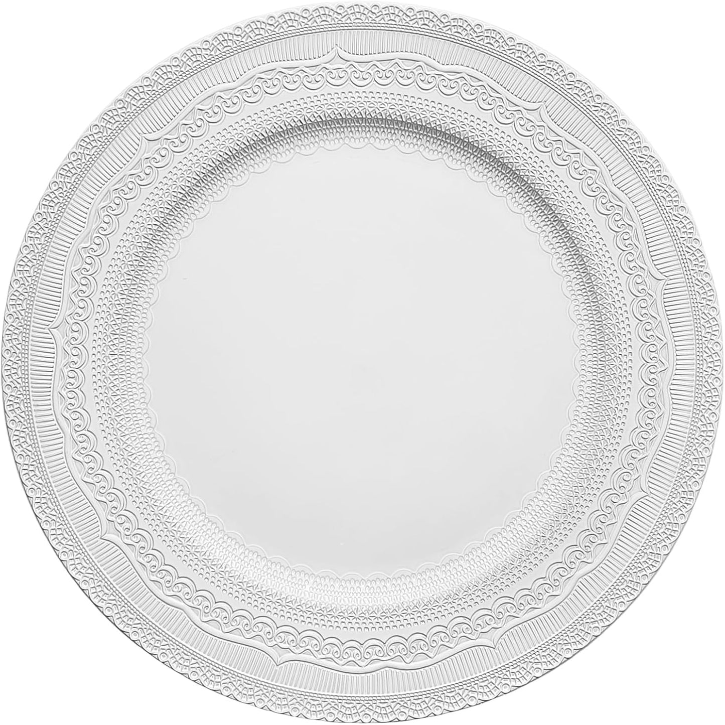 Lace Embossed Charger Plate Set - Elegant Table Setting for Events