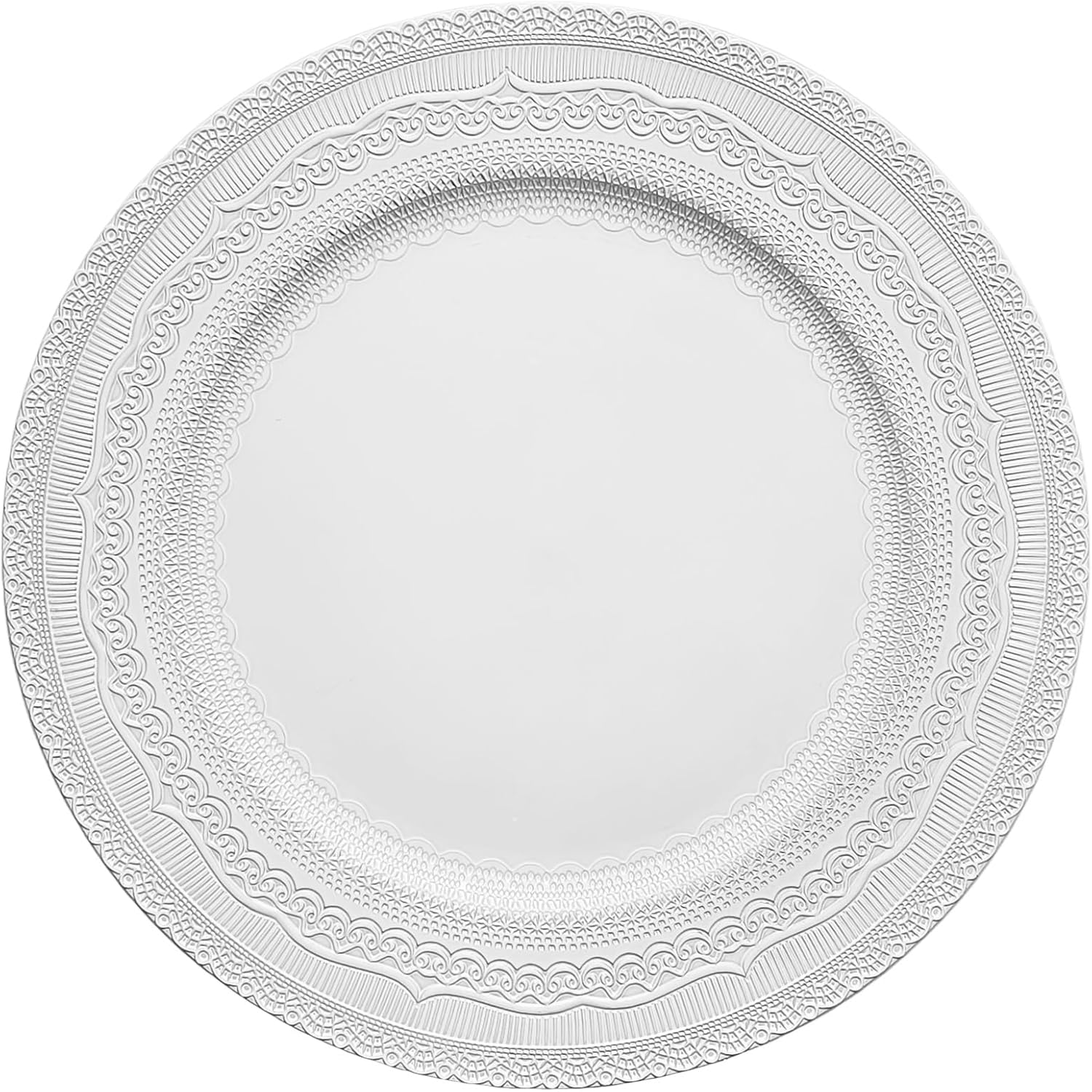 Lace Embossed Charger Plate Set - Elegant Table Setting for Events
