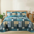 Cotton Queen Quilt Set - Lightweight All-Season Coverlet (3 Pieces)