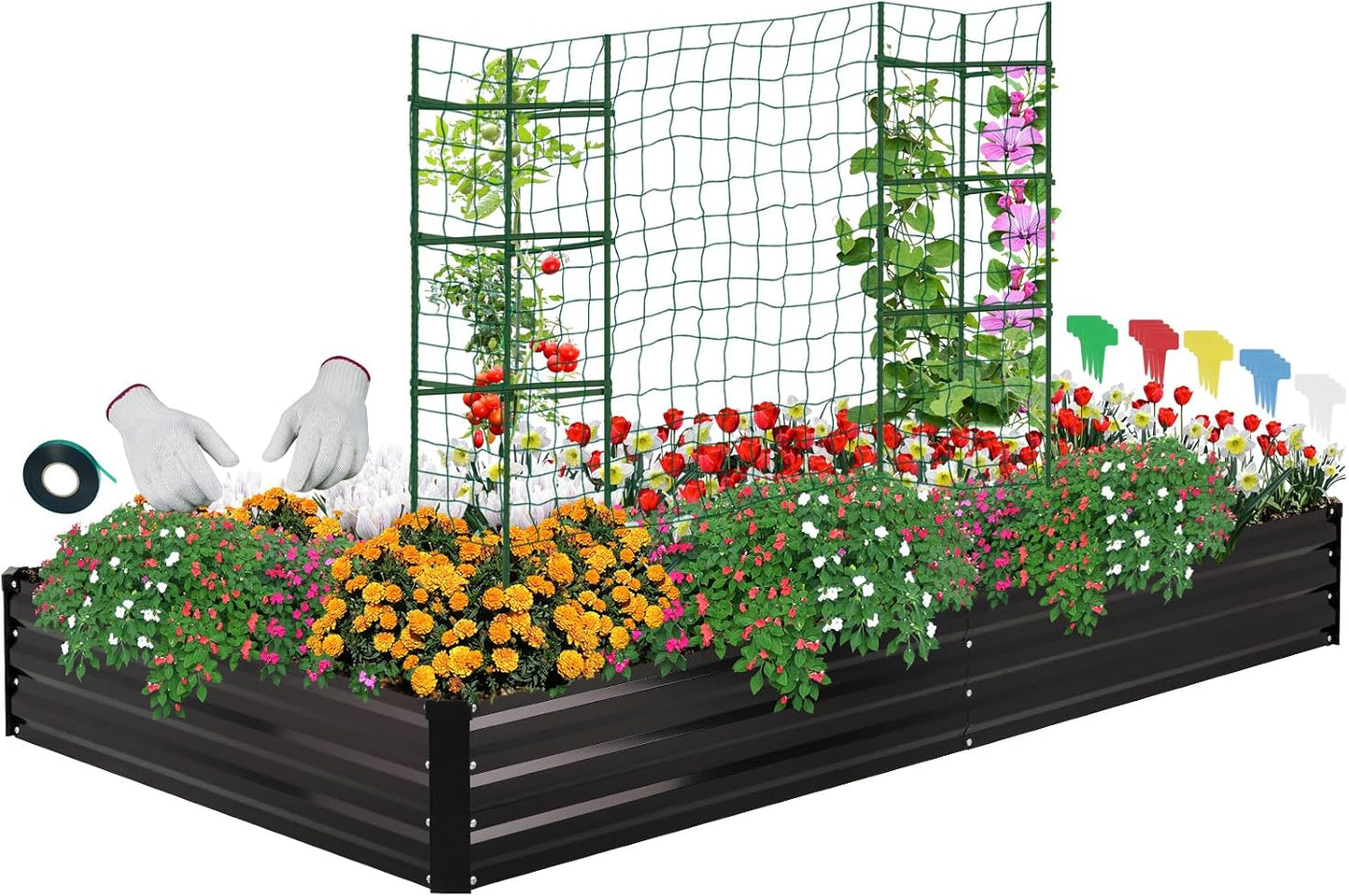 ONCEMORE Galvanized Raised Garden Bed Kit for Vegetables and Herbs