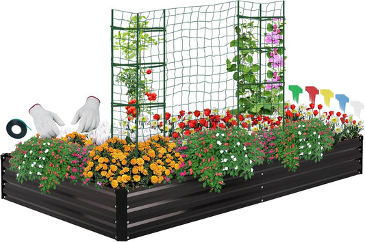 ONCEMORE Galvanized Raised Garden Bed Kit for Vegetables and Herbs