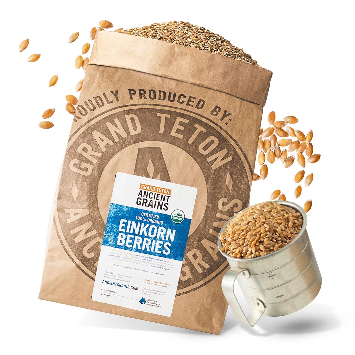 Organic Einkorn Berries for Baking, Pilafs, and Soups - 25 lbs