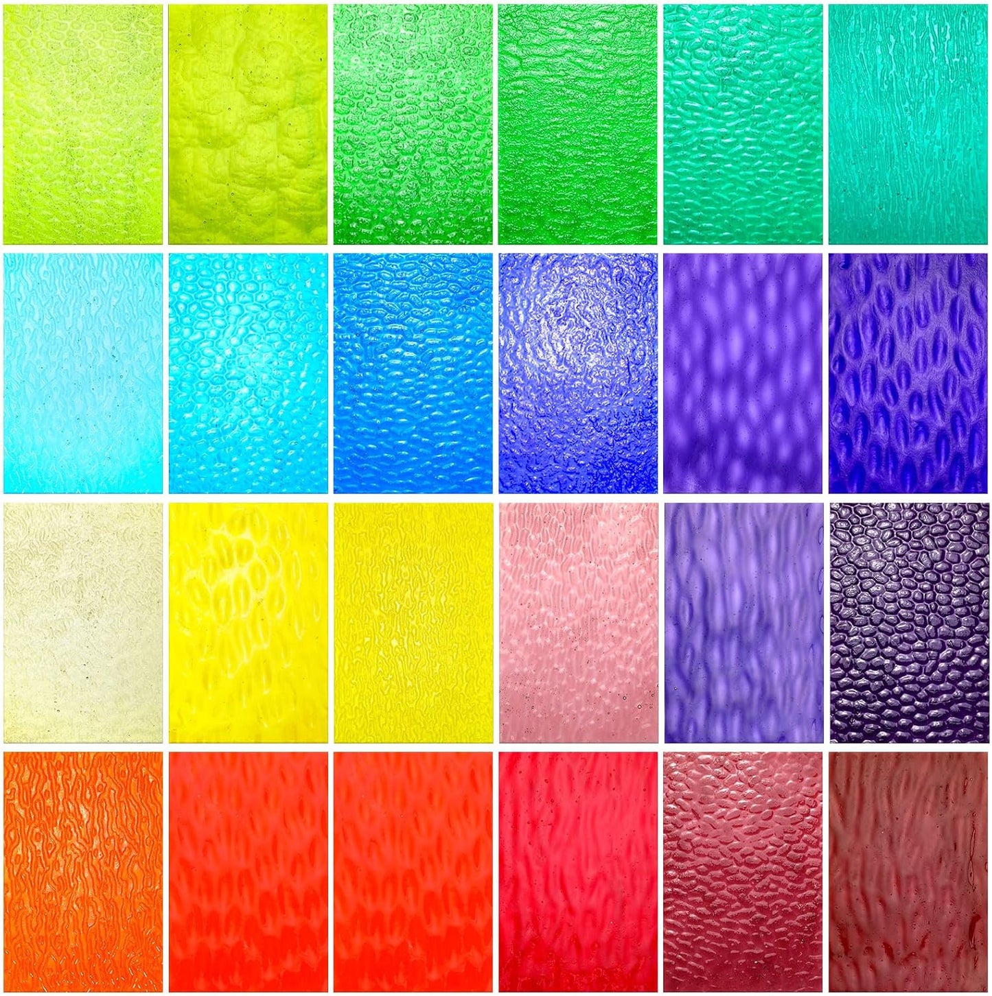 Treela 24 Pcs Stained Glass Sheets for Colorful Craft Projects