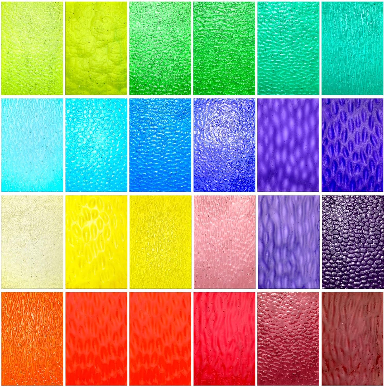 Treela 24 Pcs Stained Glass Sheets for Colorful Craft Projects