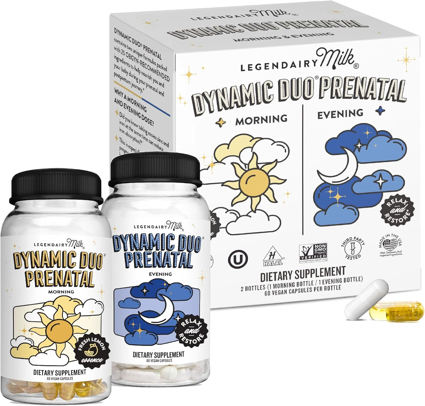 Dynamic Duo Prenatal Vitamins for Women - 2-in-1 Capsules