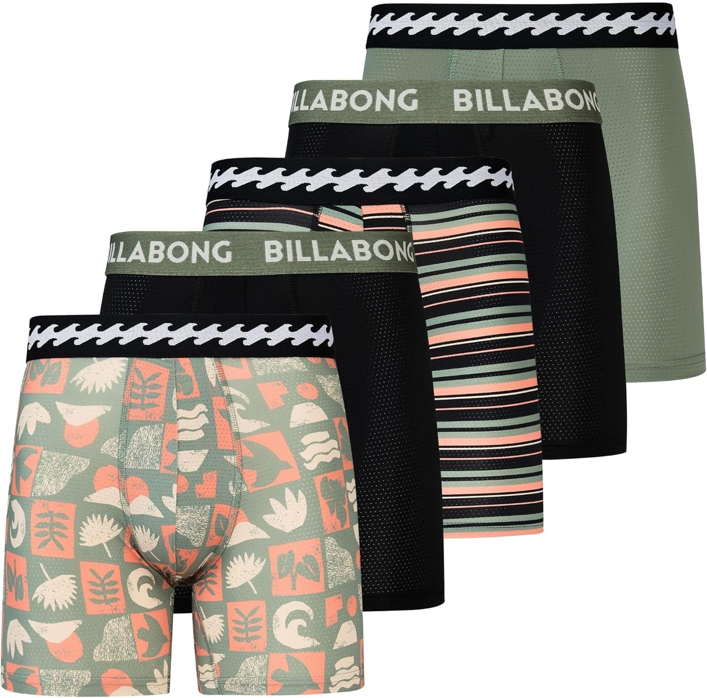Billabong Mens Underwear 5 Pack Microfiber Boxer Briefs Review