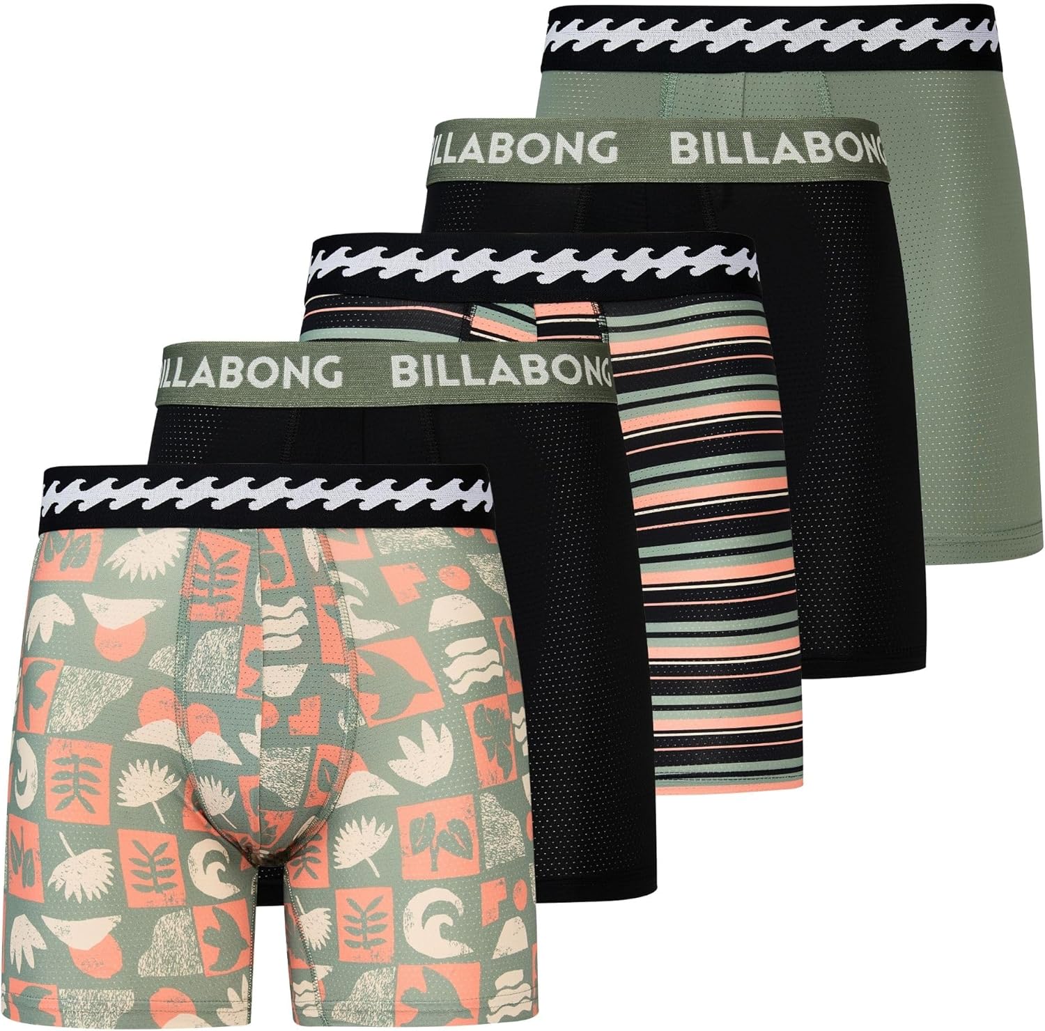 Billabong Mens Underwear 5 Pack Microfiber Boxer Briefs Review