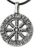 925 Sterling Silver Viking Shield Helm of Awe Necklace - Norse