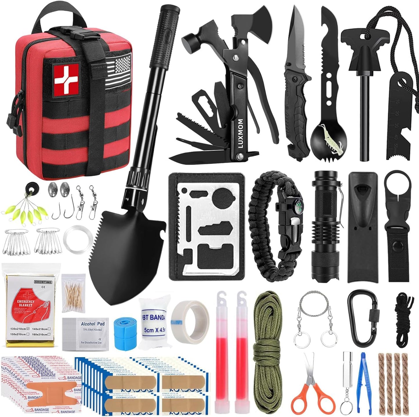 142Pcs Professional Survival Gear & First Aid Kit by LUXMOM