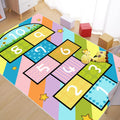 Colorful Hopscotch Rug for Kids Room Playroom - Soft Non-Slip Play Mat