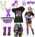 80s Outfit Women Costume Accessories Set with Tutu Skirt and Leg