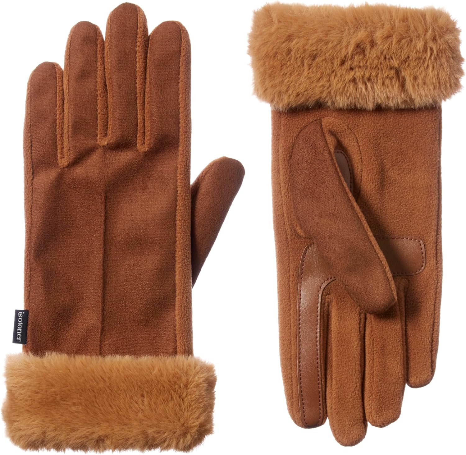 Cozy & Chic: isotoner Faux Fur Cuff Touchscreen Gloves - 34 characters