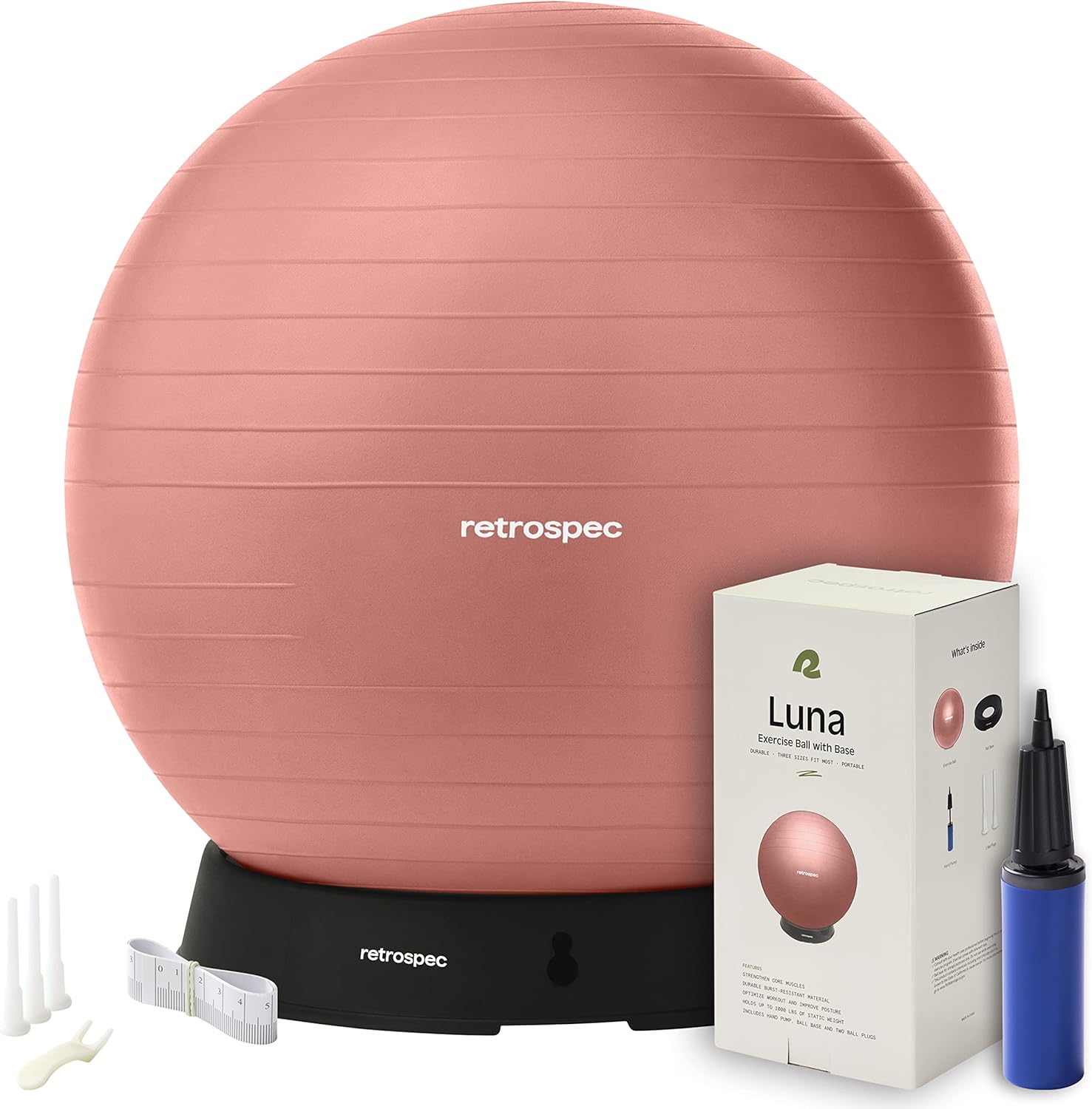 Retrospec Luna Exercise Ball - Anti-Burst Fitness for Balance & Stability