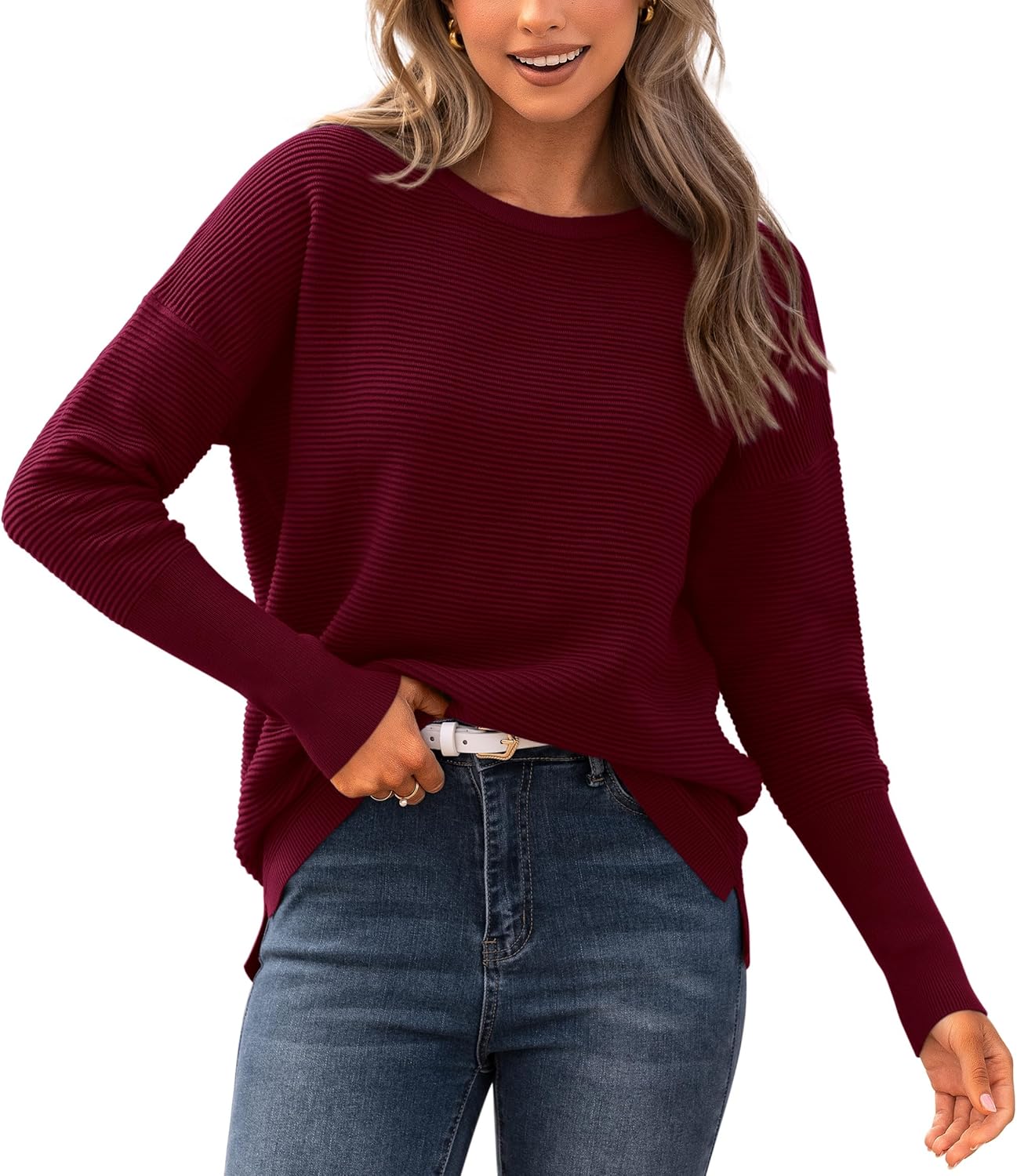 BTFBM Fall Sweaters for Women 2025 Casual Long Sleeve Style