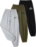 Girls Sweatpants Joggers 3 Pack - Baggy High Waist with Pockets EXARUS